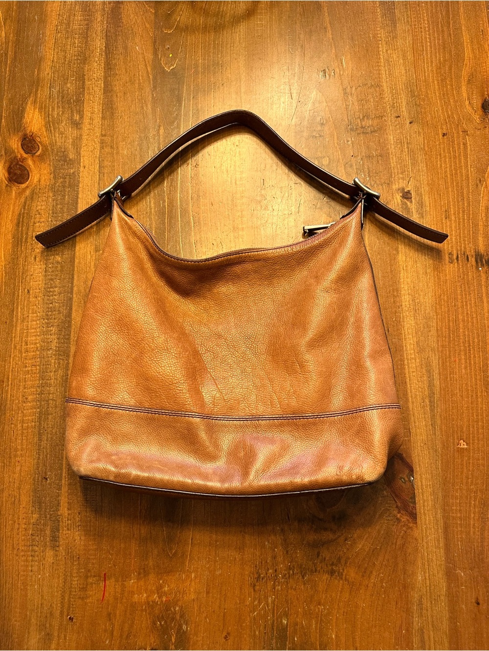 Fossil Smooth Tan Leather Shoulder Hobo